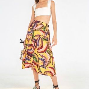 FARM Rio multi banana midi skirt
